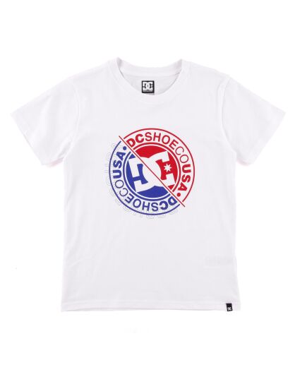 T-Shirt en Coton Logo rond bicolore blanc